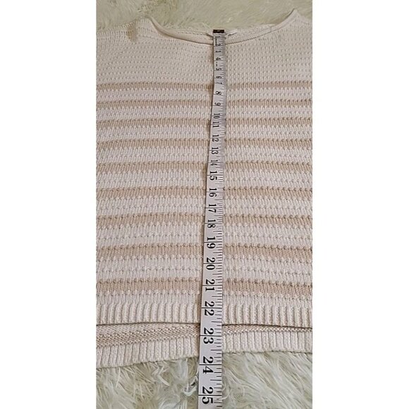 Time and True Sweater Short Sleeved Cotton Womens Small Striped Loose Fit EUC - Picture 8 of 10